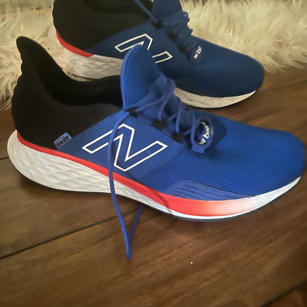New Balance Red and Blue Athletic Shoes with Cushioned Comfort